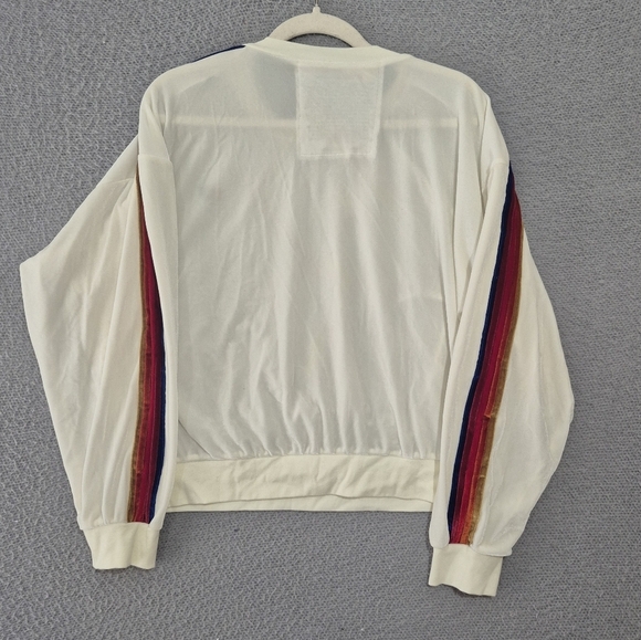 NWT Aviator Nation Unisex Classic White Velvet Relaxed Crewneck Sweatshirt Small - Picture 7 of 10